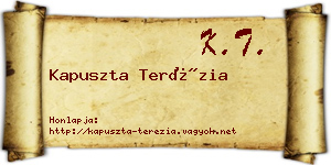 Kapuszta Terézia névjegykártya