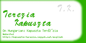 terezia kapuszta business card